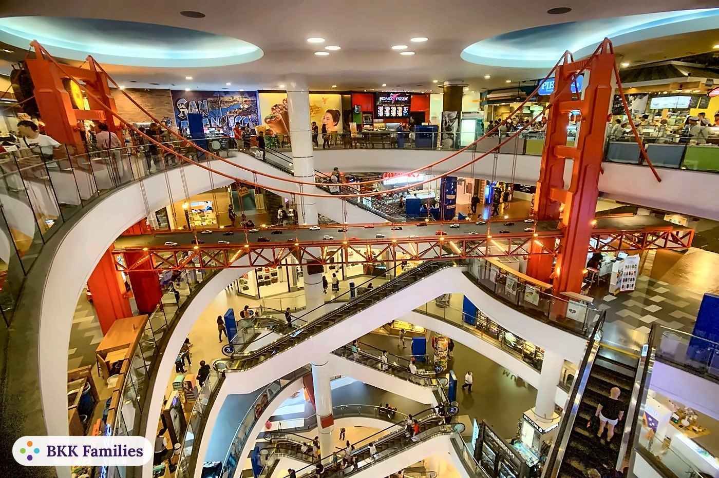 The Golden Gate Bridge replica spanning the San Francisco floors at Terminal 21, Bangkok